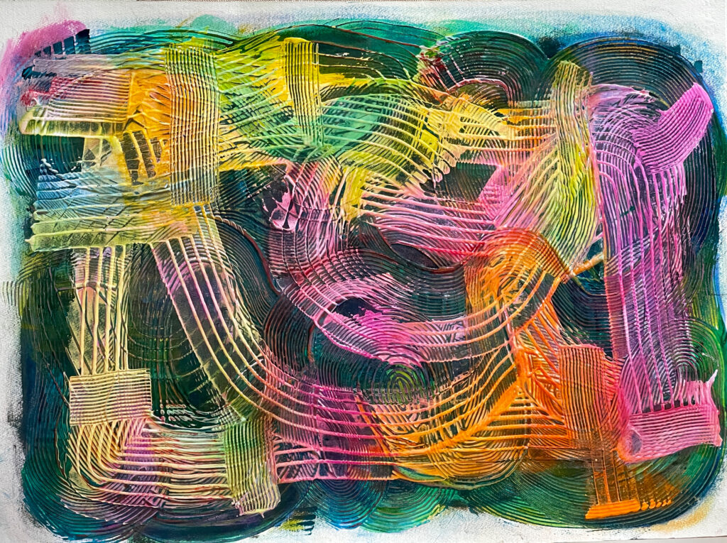 Forward Thinking, 2023, acrylic on paper, 22 x 30in