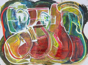Family Dynamics with White 2025 Acrylic on Paper 30 in x 22 in