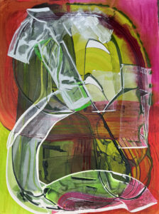 Multiple Attachments with White 2025 Acrylic on Paper 22 in x 30 in
