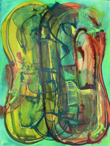 Attachment Green 2025 Acrylic on Paper 22 in x 30 in