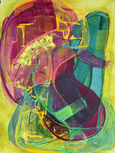 Multiple Attachments II 2025 Acrylic on Paper 22 in x 30 in