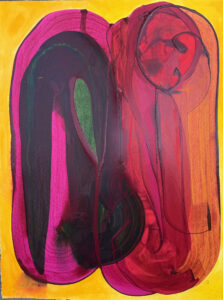 Layers of Attachment on Gold 2025 Acrylic on Paper 22 in x 30 in