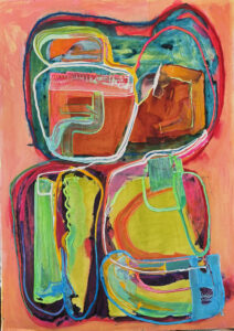 Generations with White 2025 Acrylic on Paper 30 in x 40 in