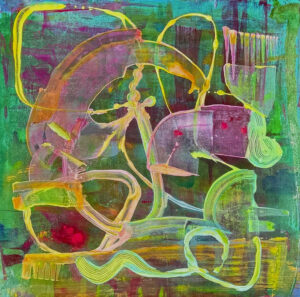 Shape Shifting with Green 2025 Acrylic on Paper 30 in x 30 in