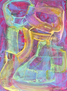 Shape Shifting with Pinks 2025 Acrylic on Paper 22 in x 30 in