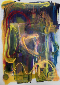 Shapes in the Night 2025 Acrylic on Paper 30 in x 40 in